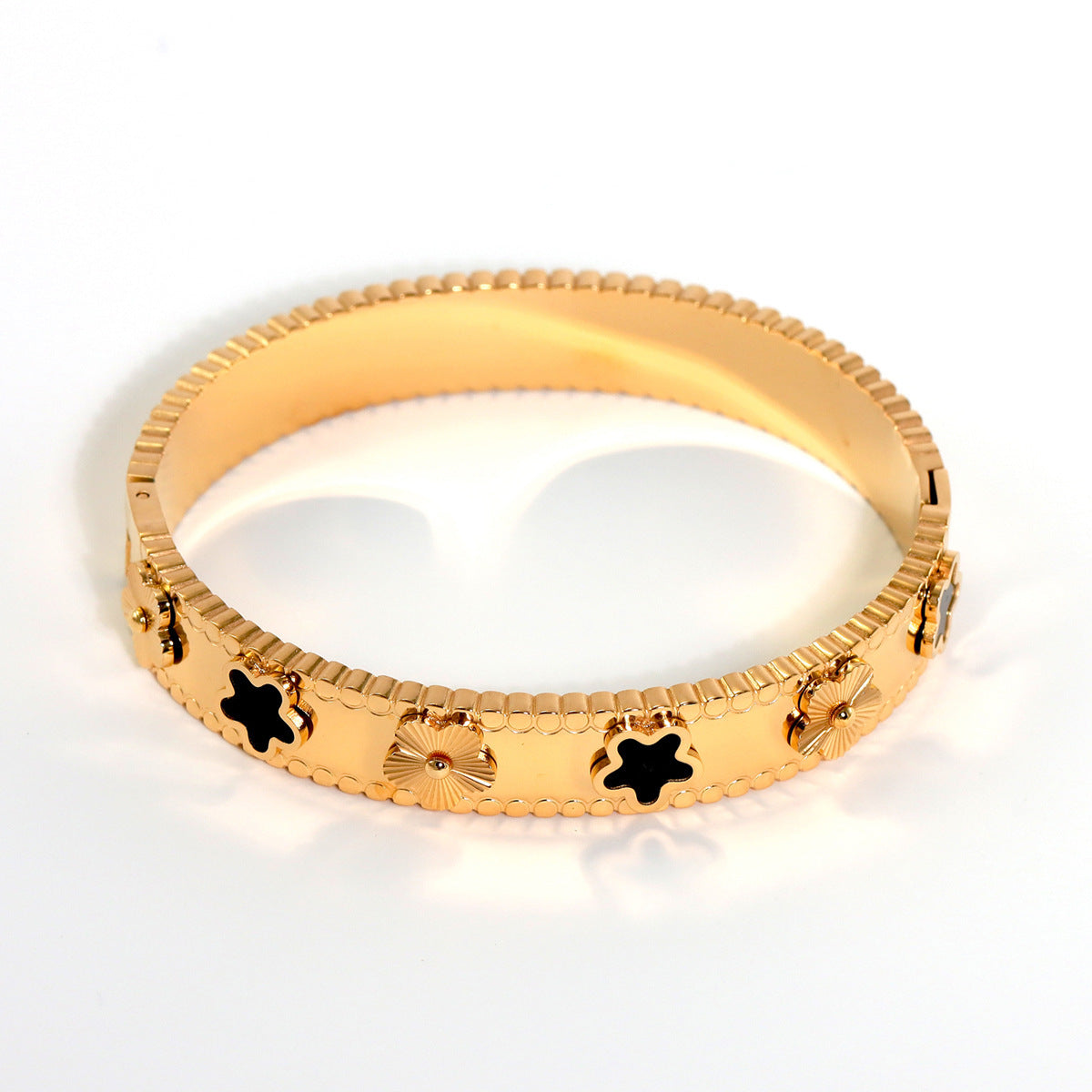 Stainless Steel 18K Gold-plated Adjustable Bracelet