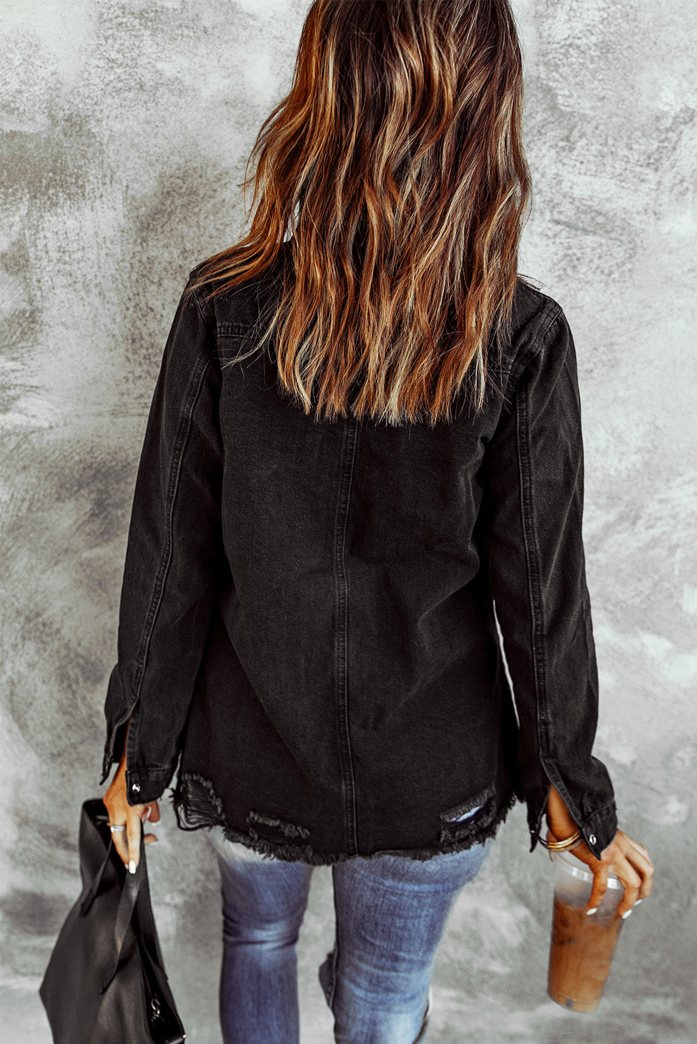 Black Ripped Denim Jacket