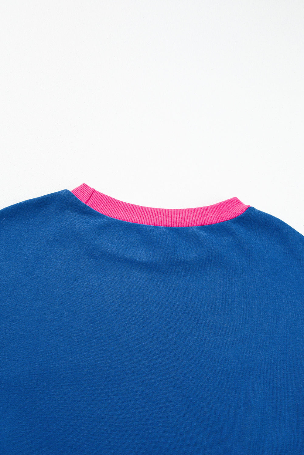 Blue Colorblock Bubble Sleeve Sweatshirt