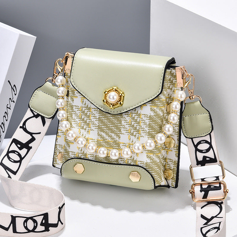 Fashion Women'S Crossbody Bag Girl'S Cute Princess Wallet Classic Shoulder Bag Summer Pearl Chain Phone Bag