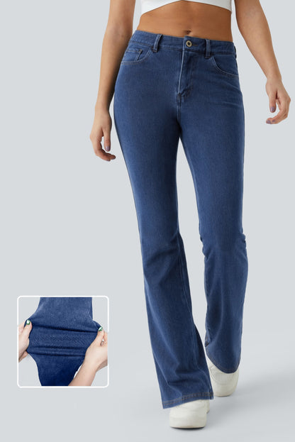 Ashleigh Blue Mid Waist Stretchy Knit Casual Bootcut Jeans