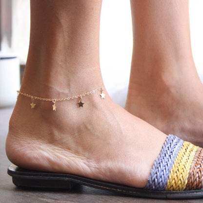 Five-pointed Star Heart Anklet