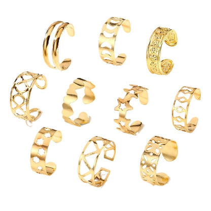 Beach Toe Ring Star Moon 10-piece Set