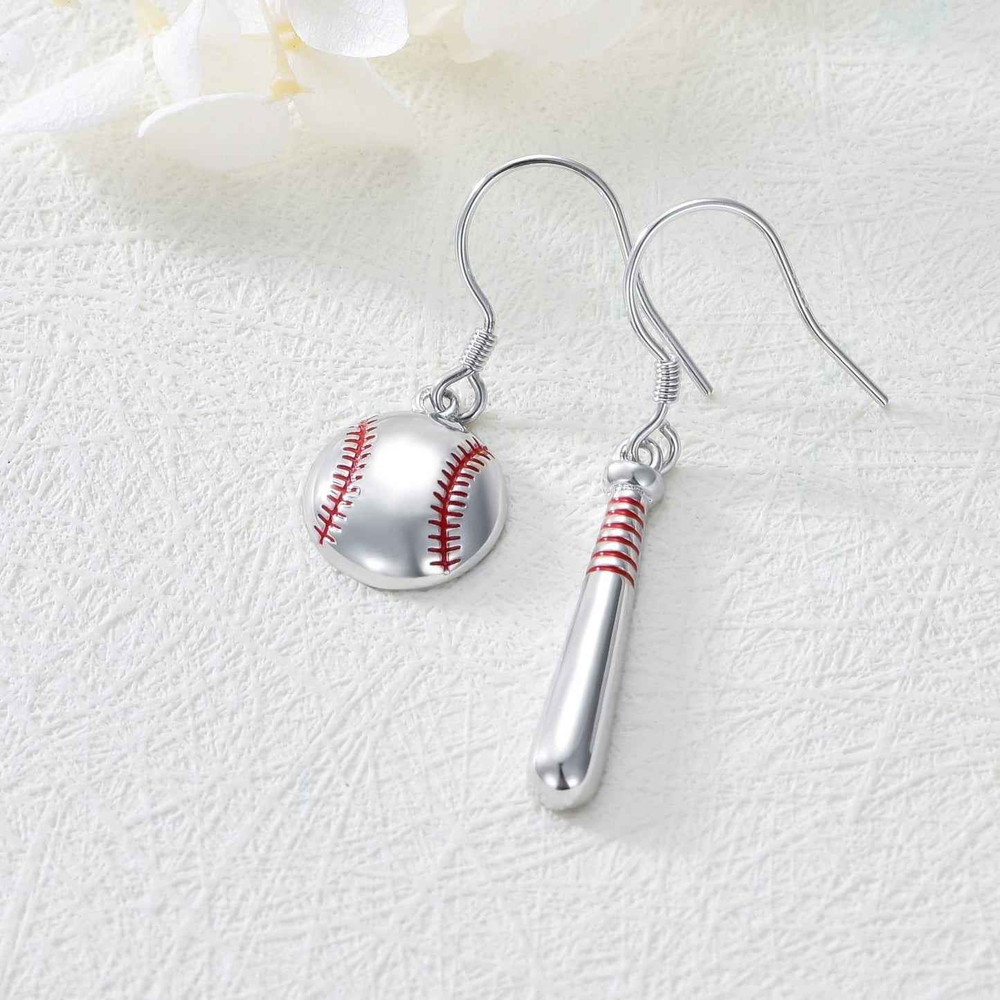 Baseball Earrings for Women Sterling Silver Baseball Bat Earrings Sport Lover Jewelry Gifts