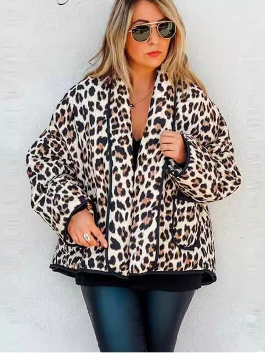 Leopard print cotton jacket