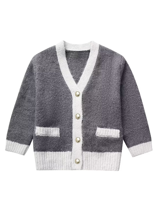 Knitted jacket with patchwork