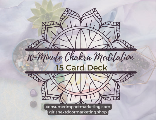 10 Minute Chakra Meditation Card Deck - 16 Pages - Girls Next Door Marketplace