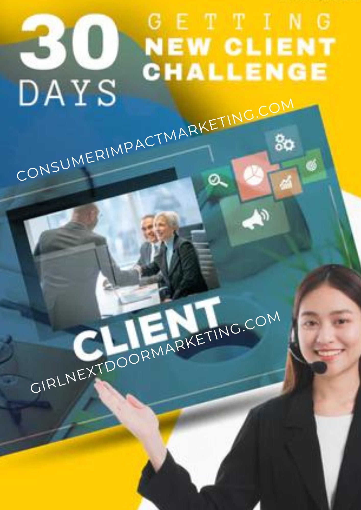 30 Days Getting New Clients Challenge - 33 Pages - Girls Next Door Marketplace