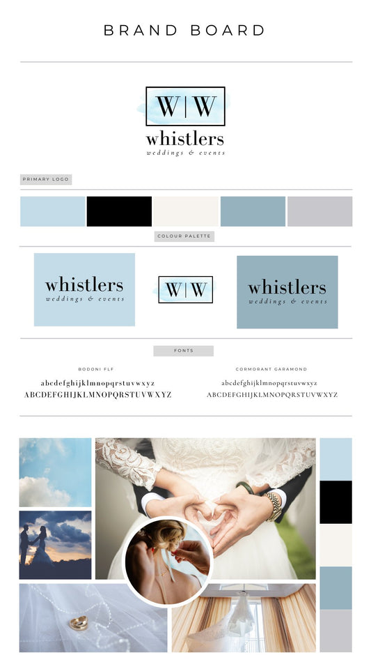 Branding Board 138 - Whistlers Weddings & Events - Girls Next Door Marketplace